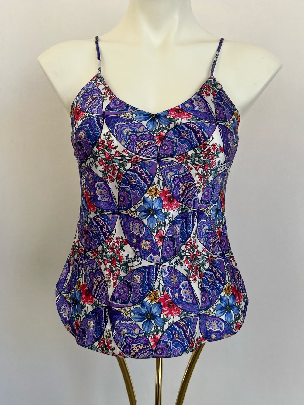 Vintage Y2K Satin Camisole Top Lingerie Style Fairy Spaghetti Strap Sz Small